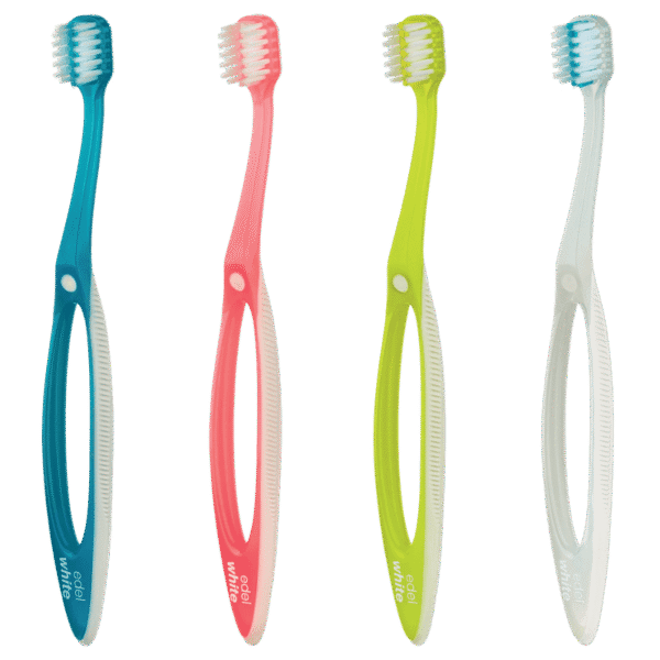 Edelwhite Brosse à dents ORTHO Pro Ortho Toothbrush - Nettoyage en profondeur des bridges et des appareils dentaires. Brosses à dents colorées avec manche ergonomique