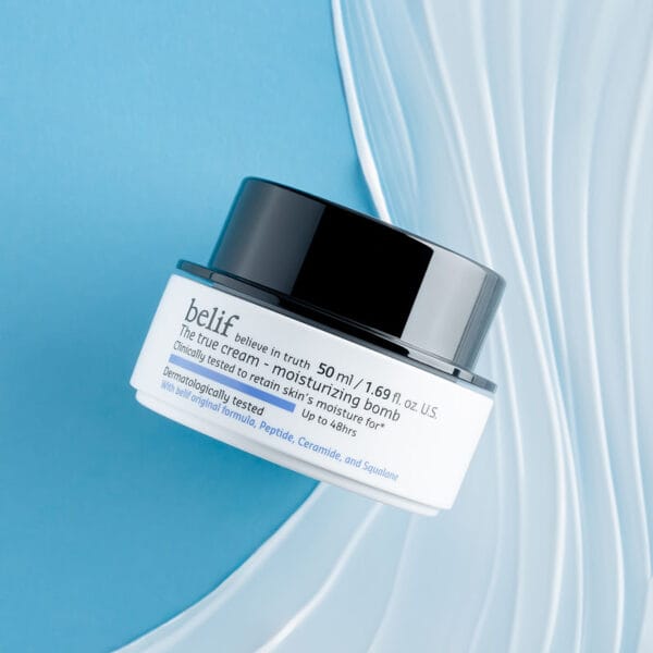belif Ceramide Bomb Whip Cream, 50ml, Image bleue - Crème hydratante pour le visage aux céramides, peptides et squalane pour peaux sèches et sensibles