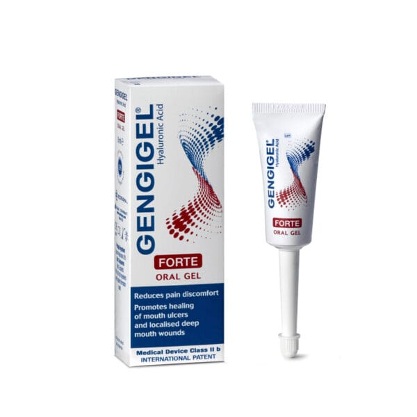 Gengigel Gel Forte 8ml - Gel à l'acide hyaluronique pour la cicatrisation des plaies et le soulagement de la douleur dans la bouche après une intervention chirurgicale